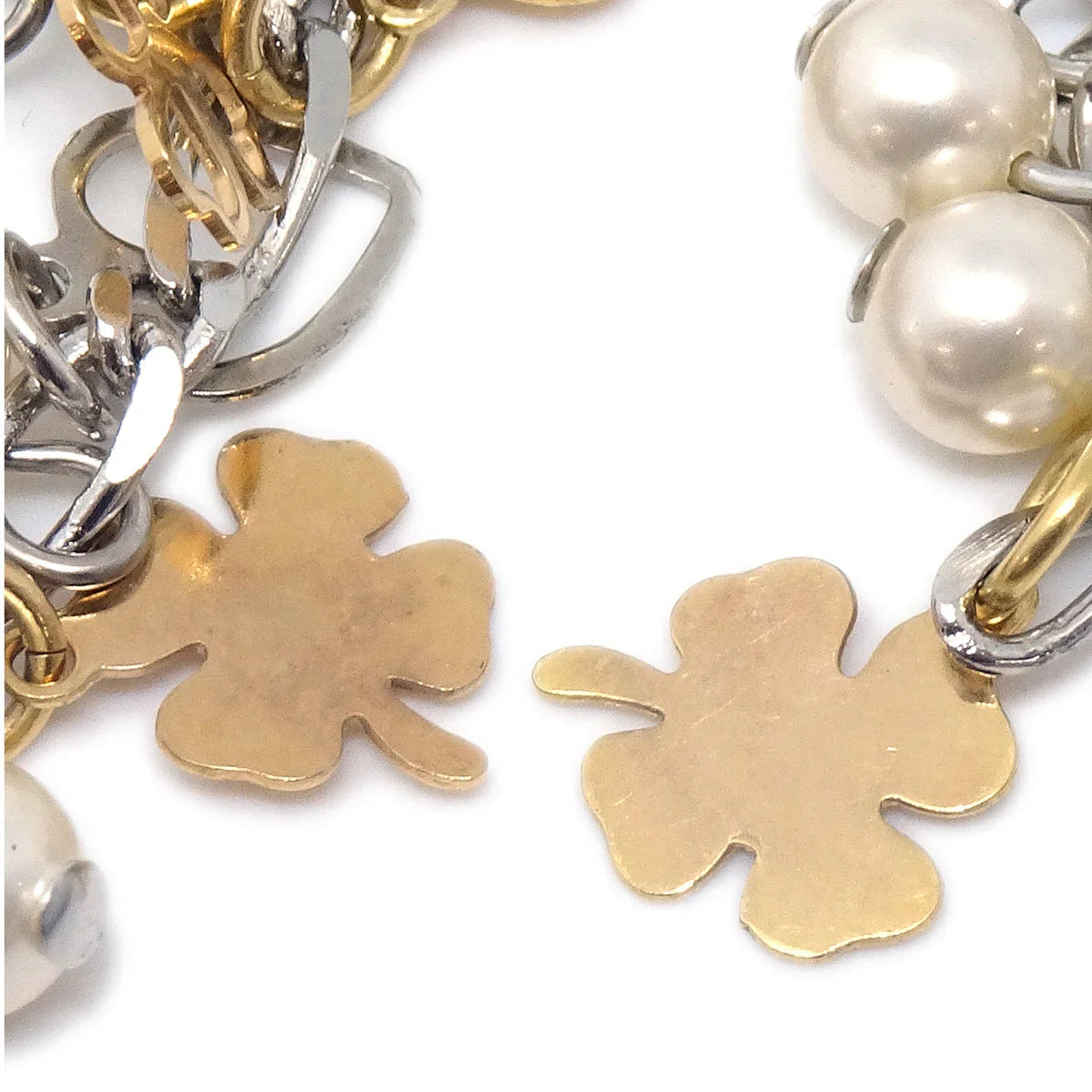 Chanel Artificial Pearl Dangle Piercing Earrings Gold 06A
