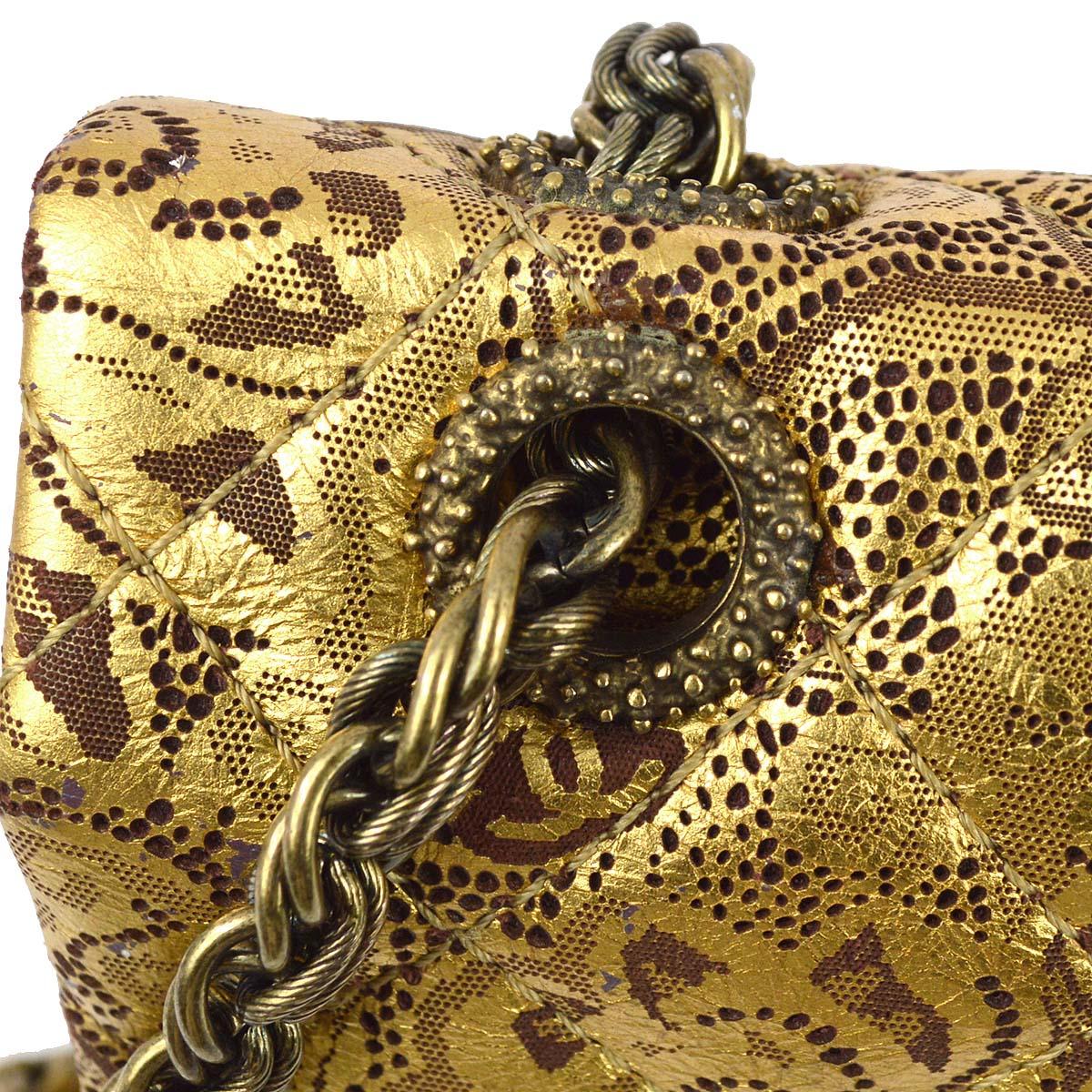 Chanel 2008 A Paris-Moscow Runway Metallic Gold Leather 2.55 Reissue Double Flap Bag