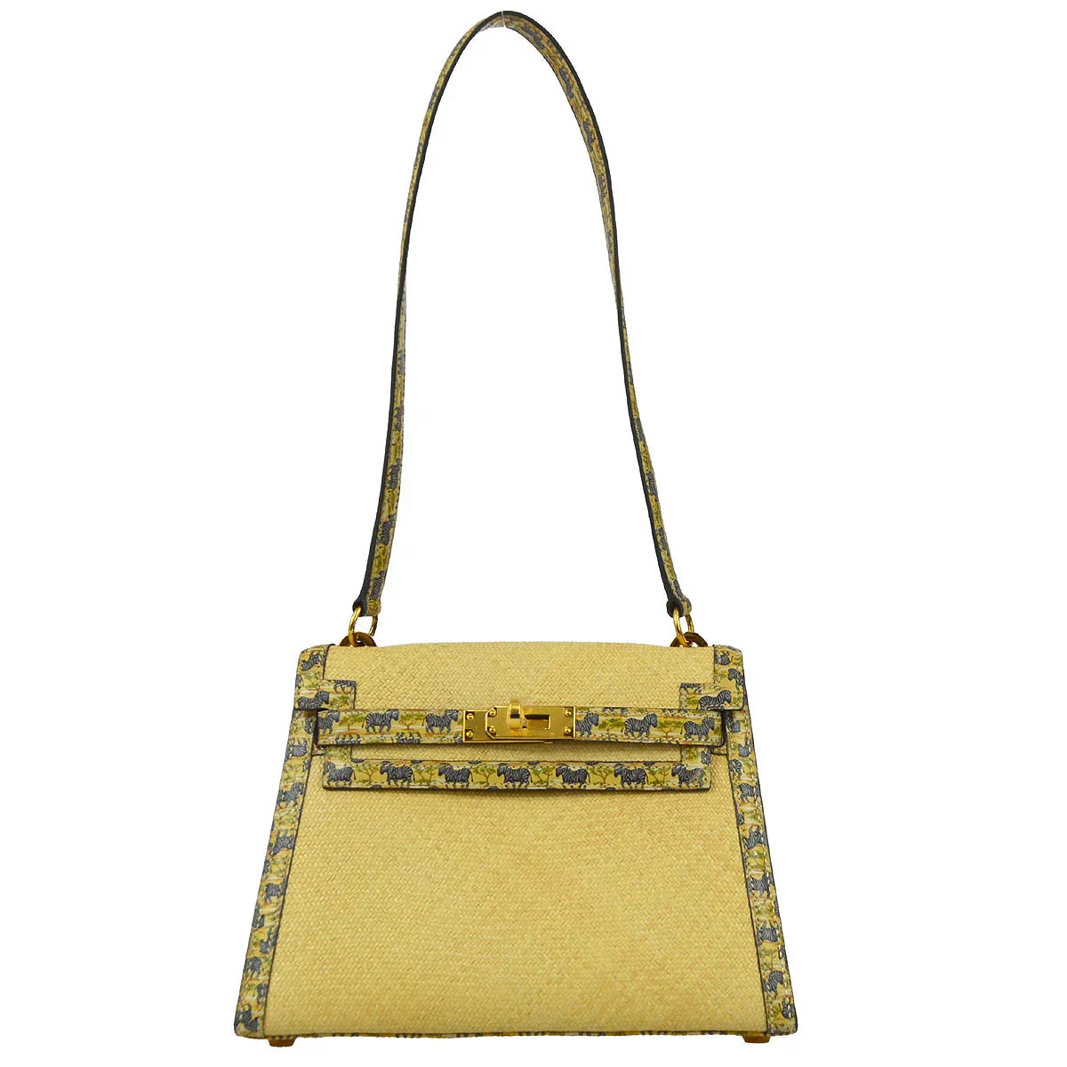Hermes * 1985 Straw Zebra Mini Kelly 20