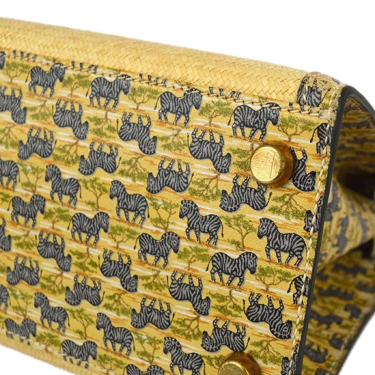 Hermes * 1985 Straw Zebra Mini Kelly 20