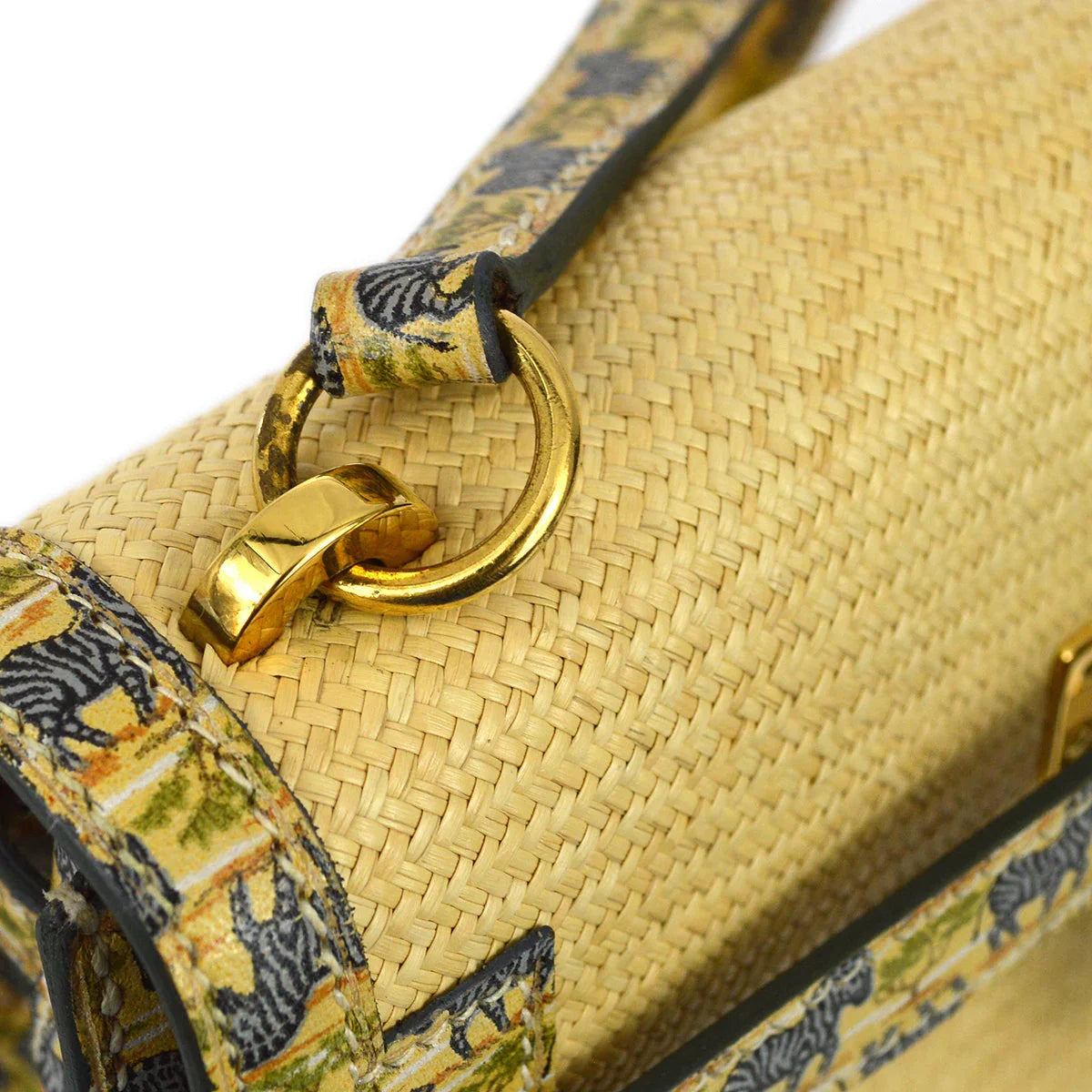 Hermes * 1985 Straw Zebra Mini Kelly 20