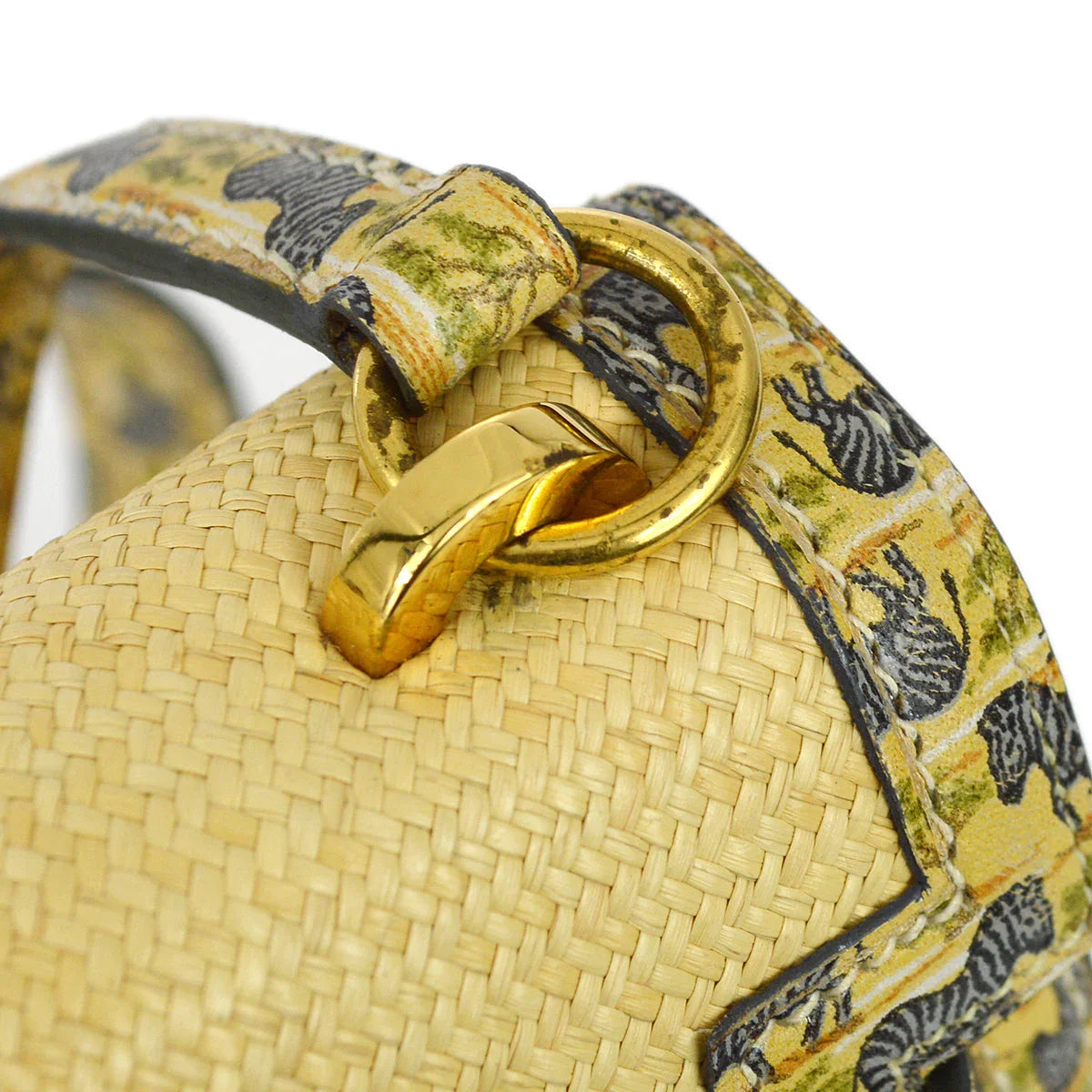Hermes * 1985 Straw Zebra Mini Kelly 20