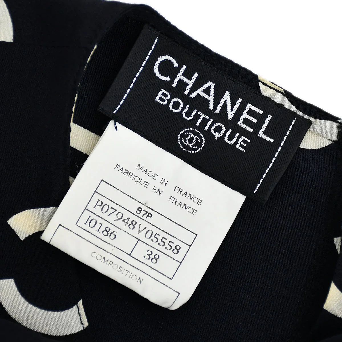 Chanel Spring 1997 Short Sleeve Shirt Blouse Top Black #38