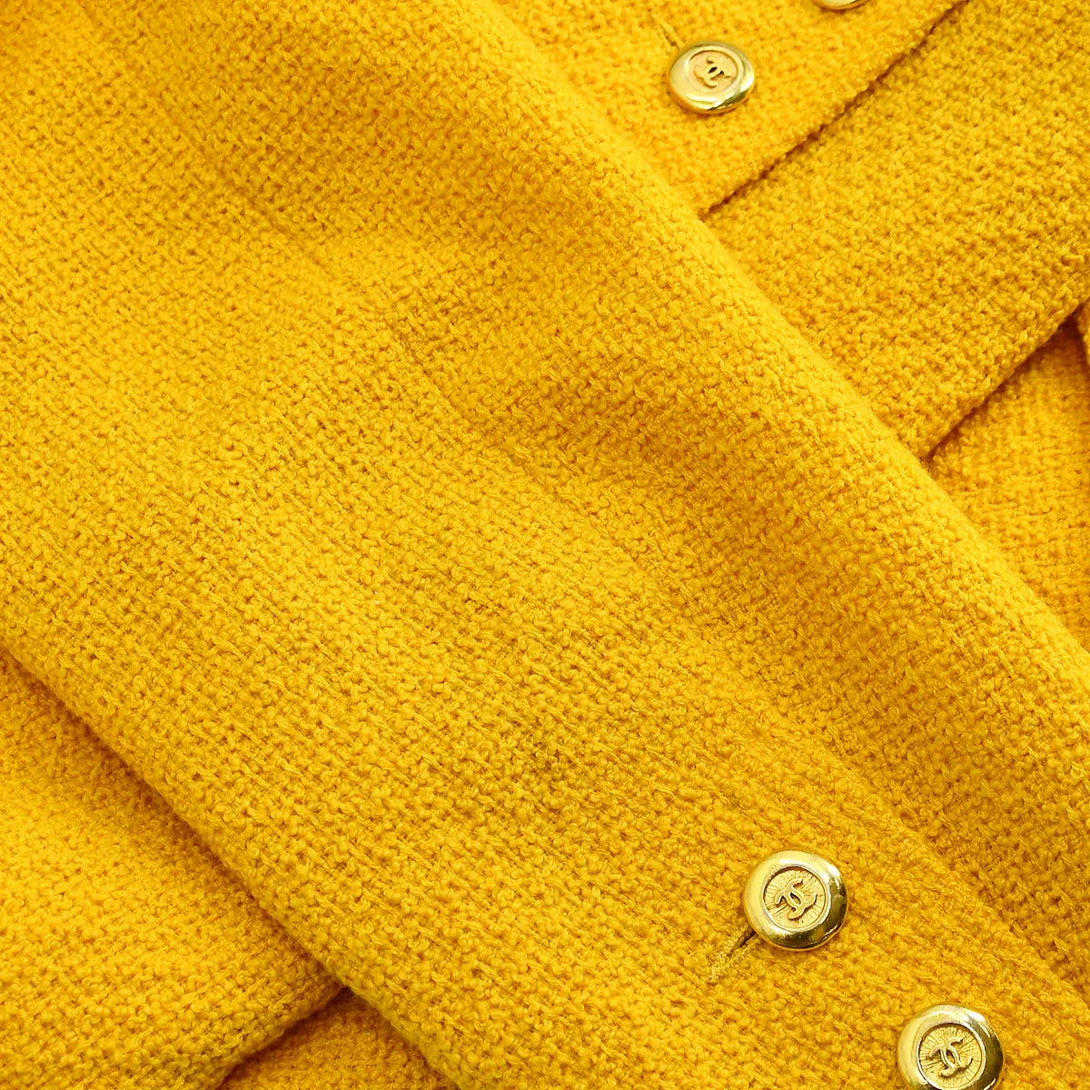 Chanel Double Breasted Collarless Jacket Yellow 17 #38
