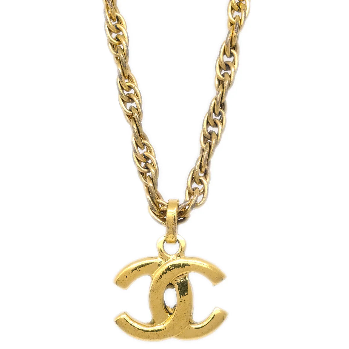 Chanel CC Chain Pendant Necklace Gold
