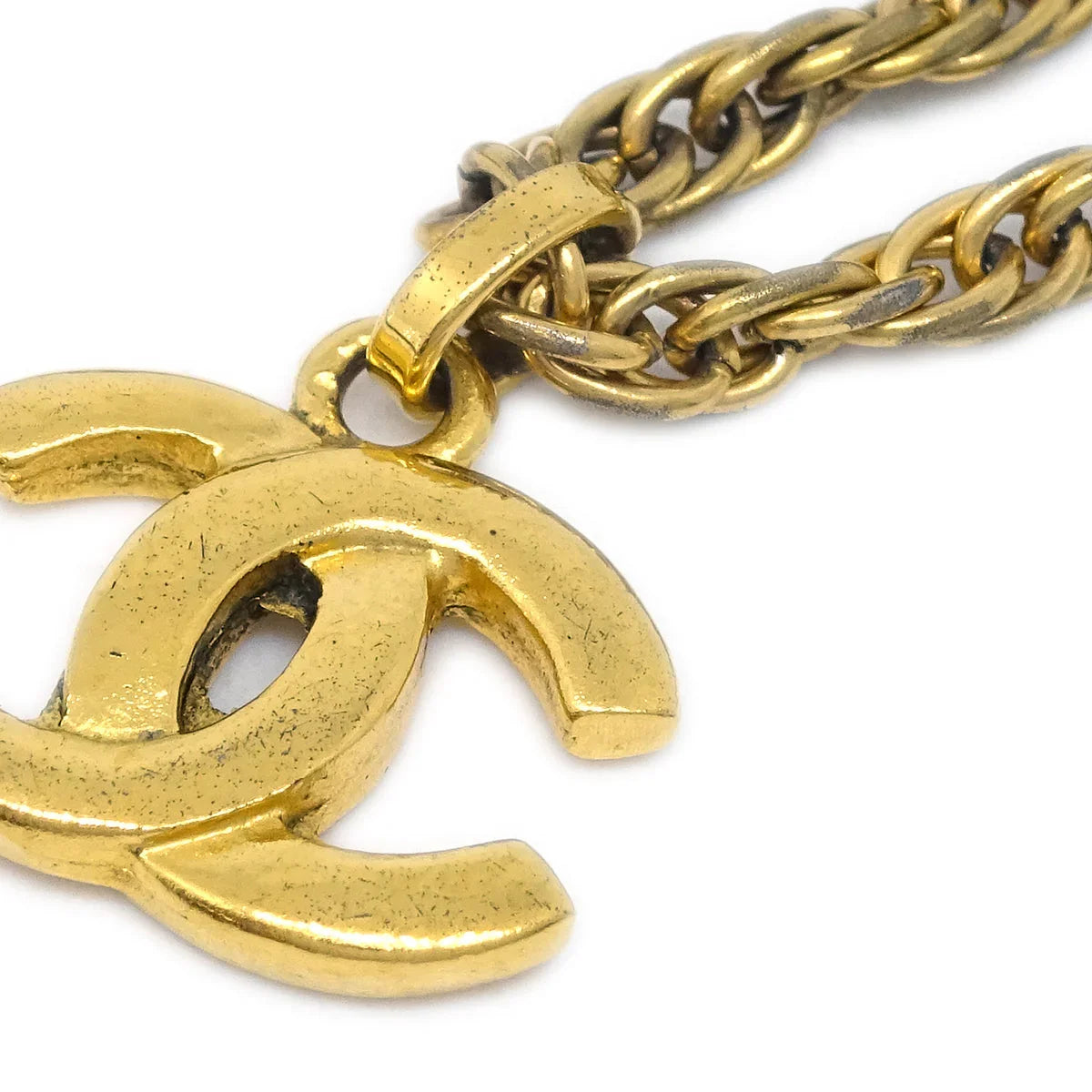 Chanel CC Chain Pendant Necklace Gold