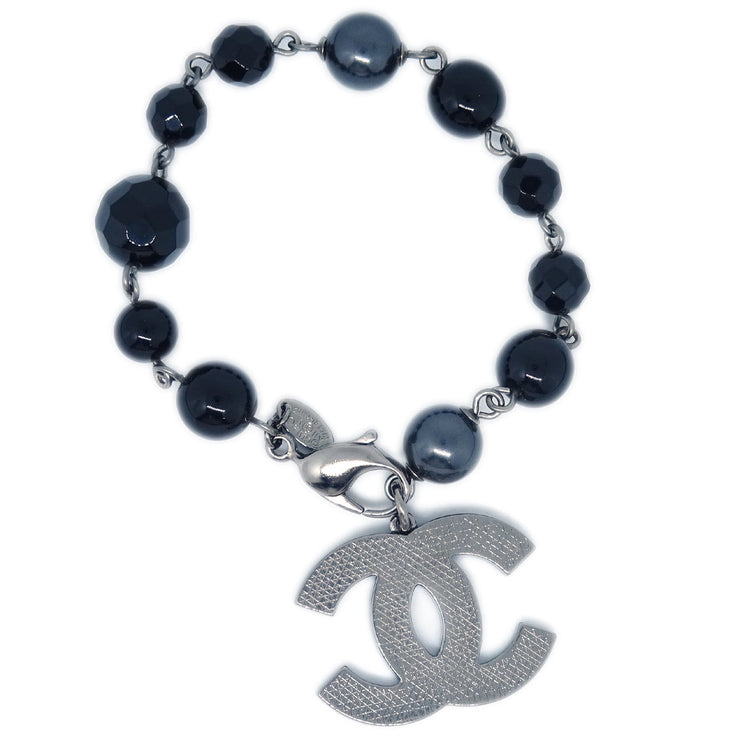 Chanel Bracelet Artificial Pearl Black A11V