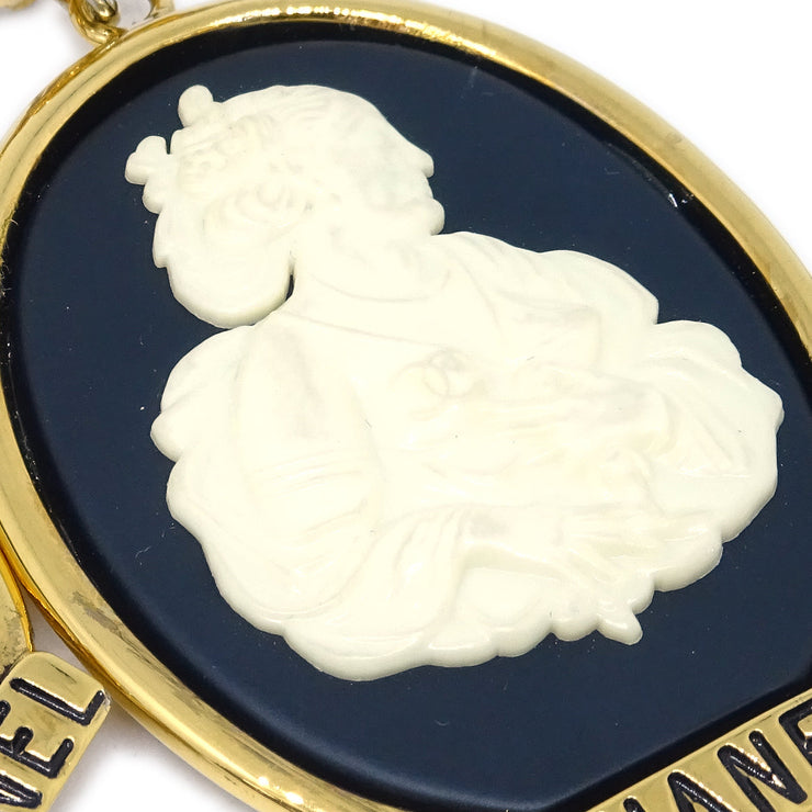 Chanel Cameo Earrings Clip-On Gold