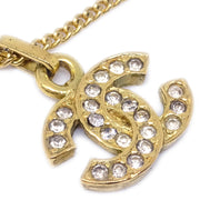 Chanel CC Chain Pendant Necklace Gold Rhinestone 3311