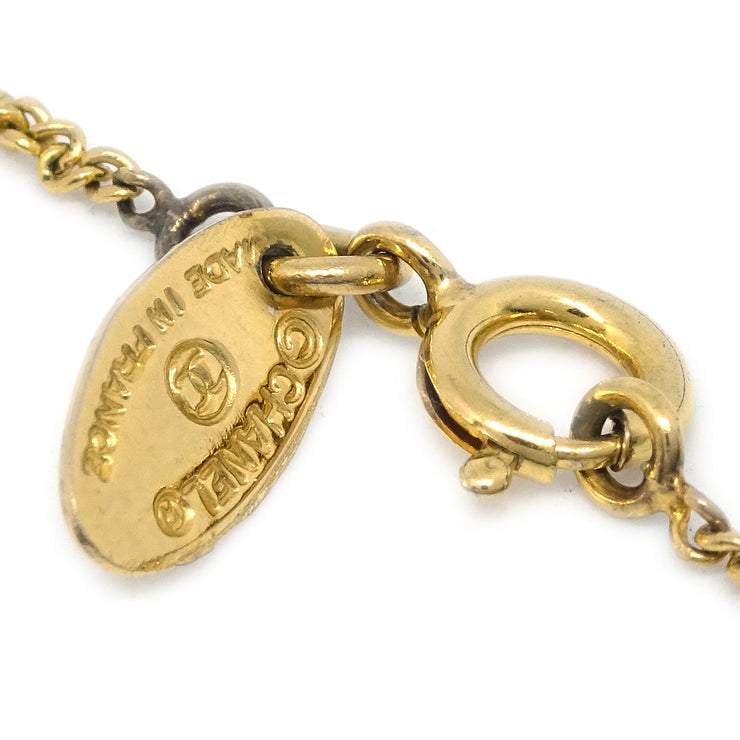 Chanel CC Chain Pendant Necklace Gold Rhinestone 3311