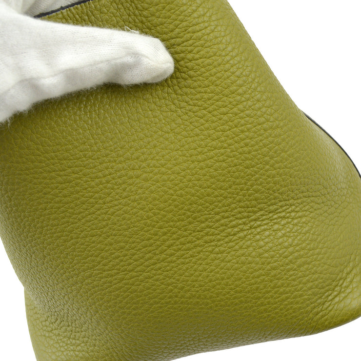 Hermes 2005 Green Taurillon Clemence Picotin PM Handbag