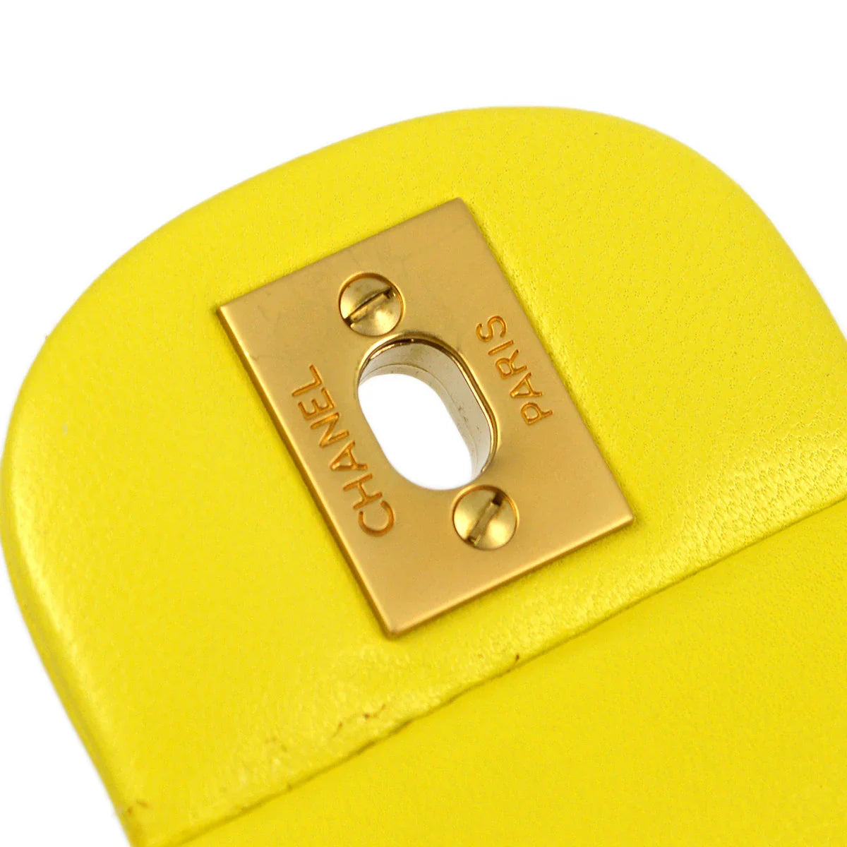 Chanel * 2000-2001 Yellow Lambskin Medium Classic Double Flap Bag