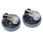 Chanel Black Button Earrings Clip-On 96A