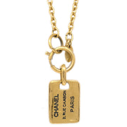 Chanel Gold Chain Plate Pendant Necklace