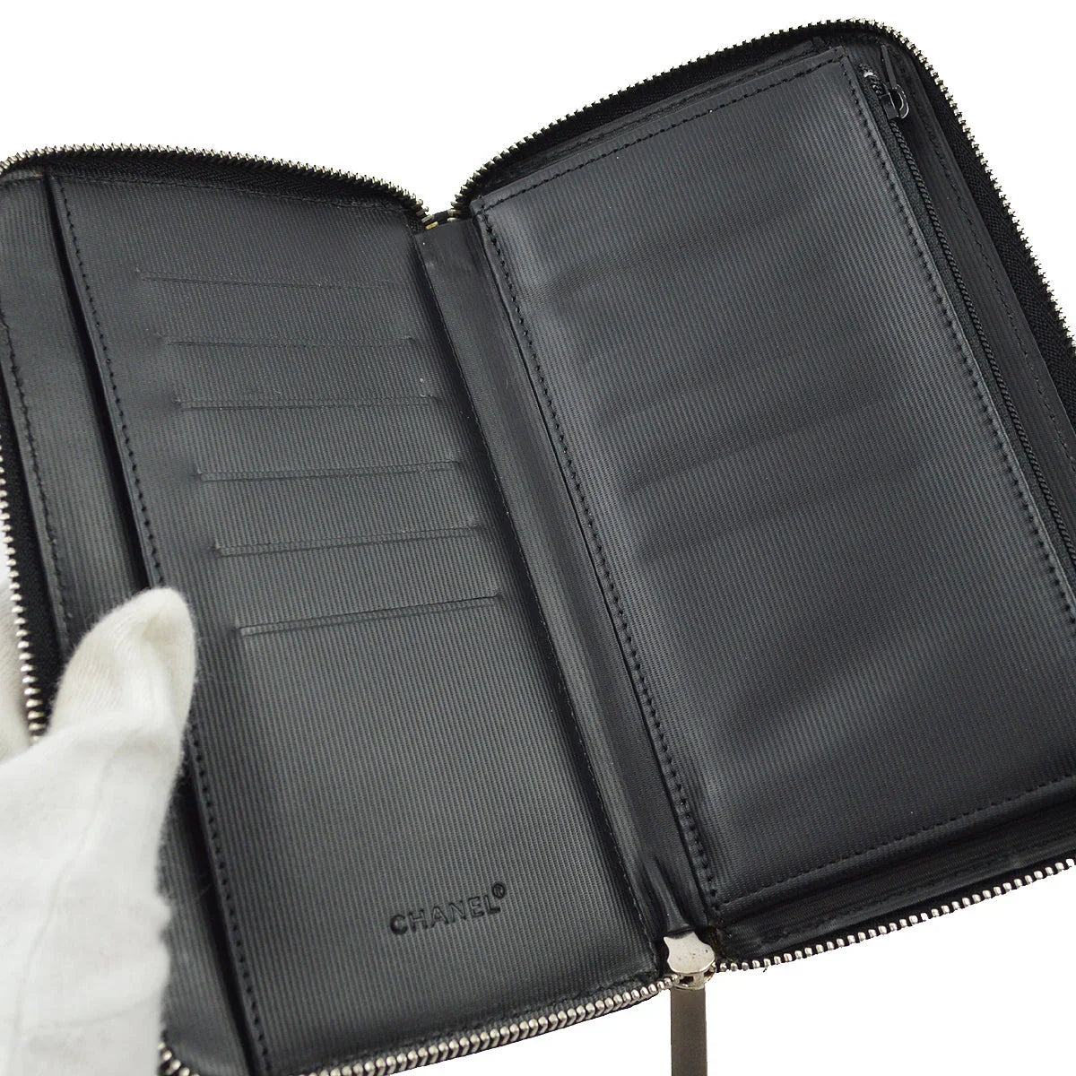Chanel Travel Line Black Nylon Wallet Purse