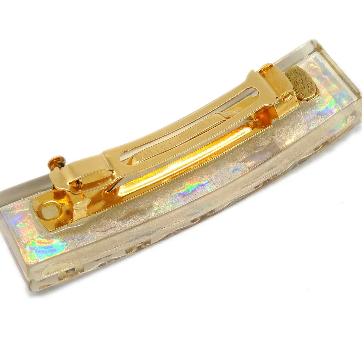 Chanel Hair Clip Hairpin Barrette Clear 97P