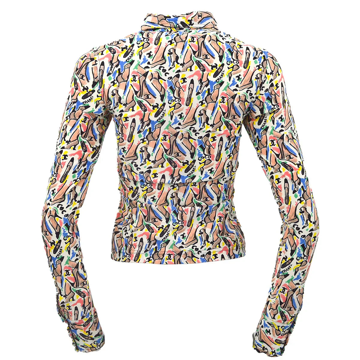 Chanel spring 1995 shoe-print shirt #36