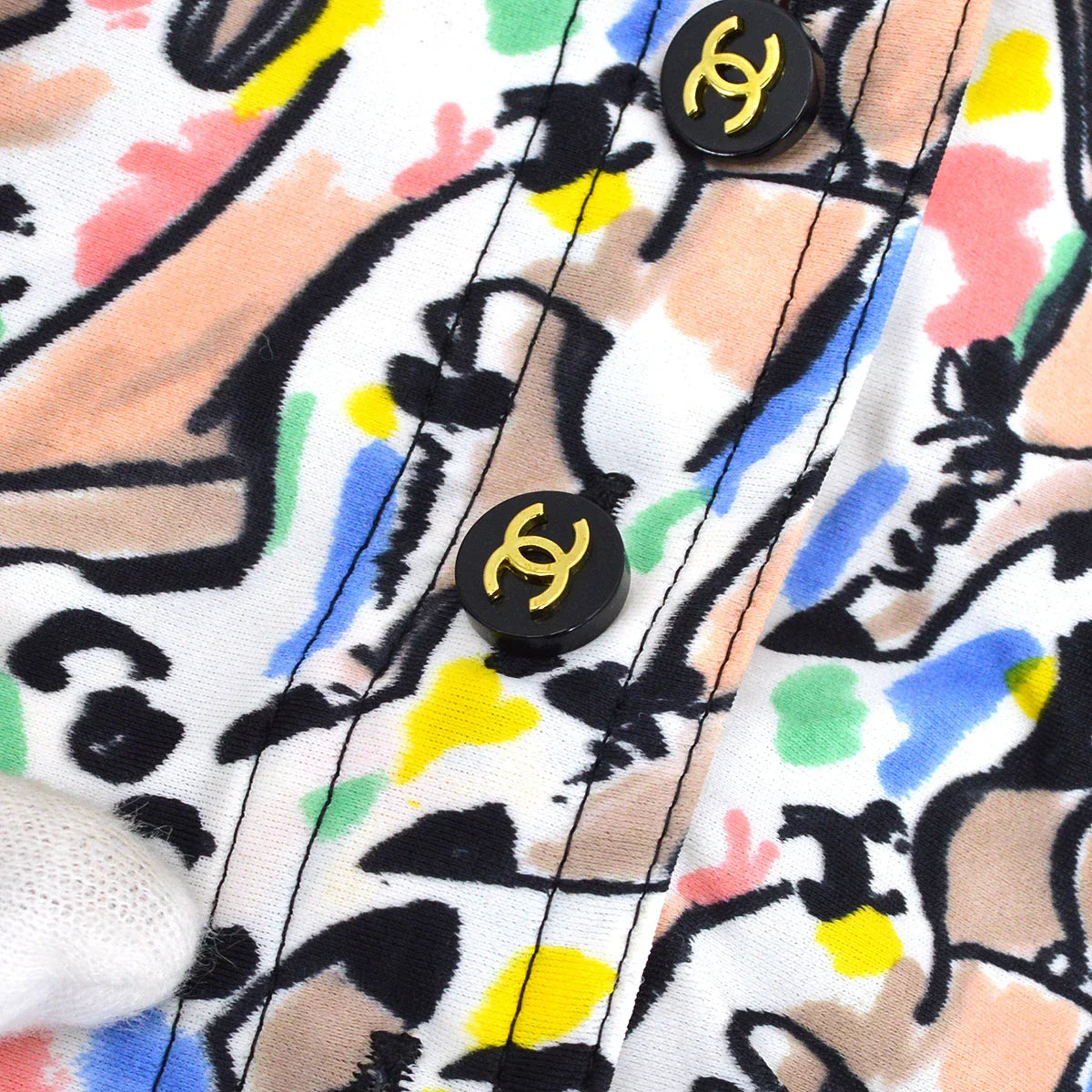 Chanel spring 1995 shoe-print shirt #36