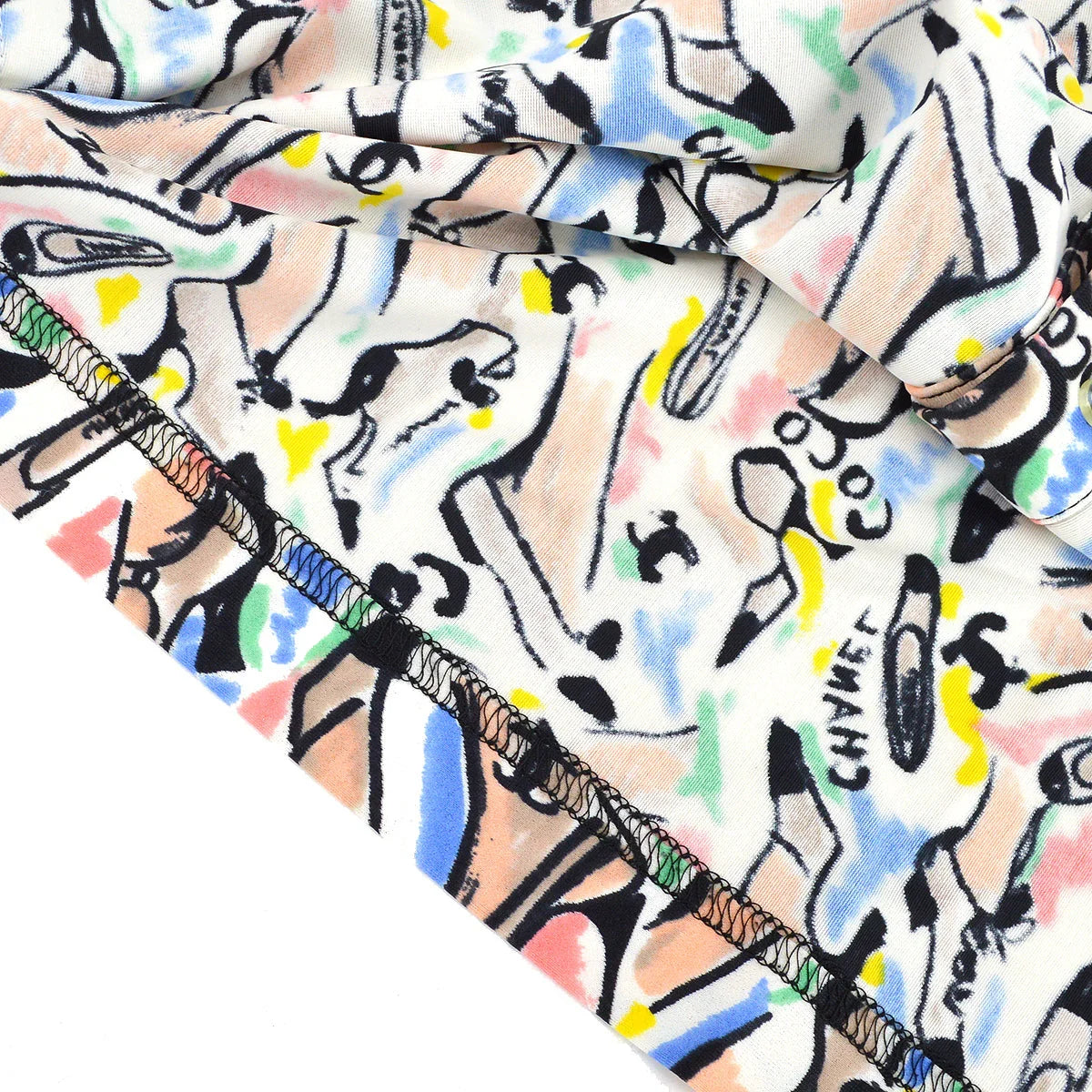 Chanel spring 1995 shoe-print shirt #36