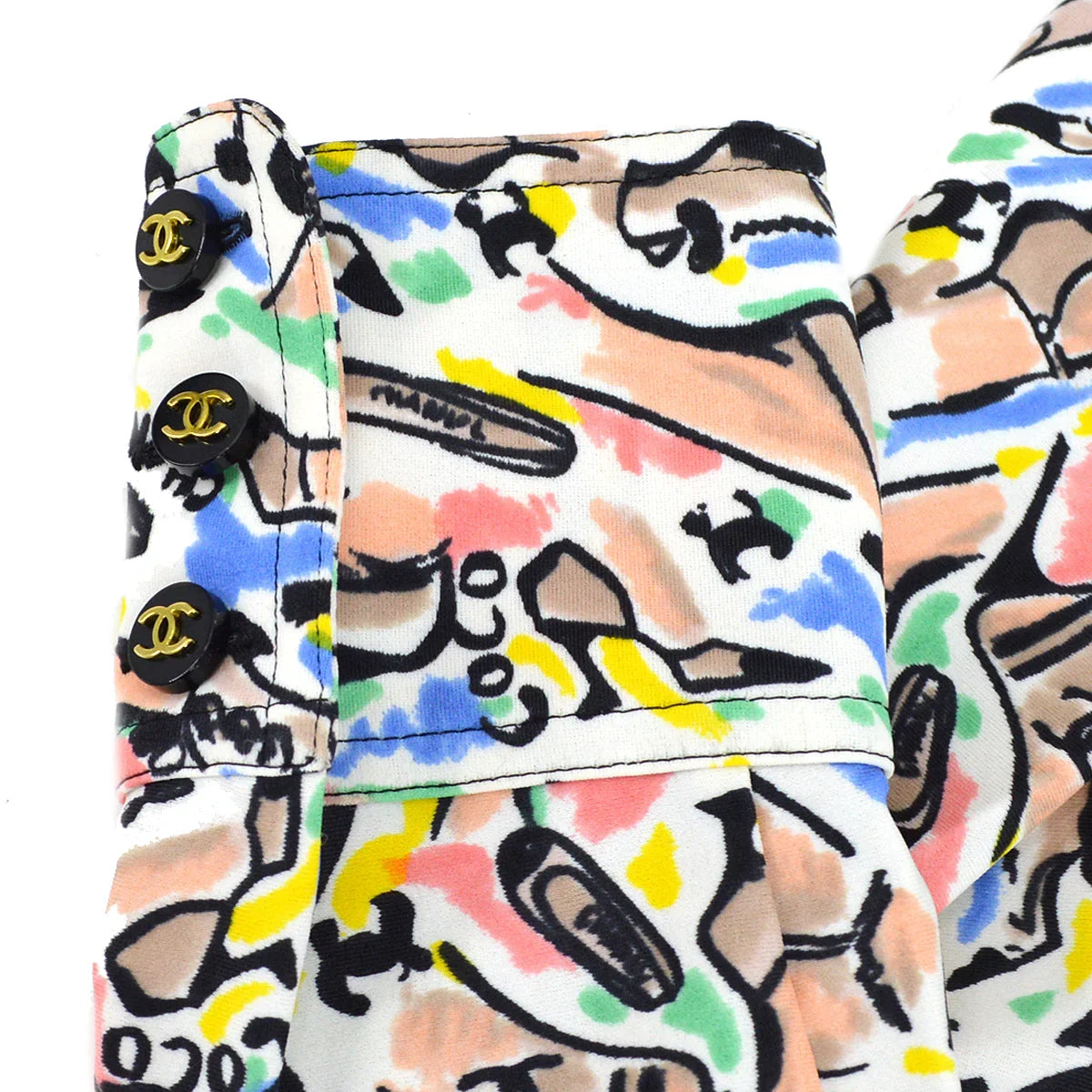 Chanel spring 1995 shoe-print shirt #36
