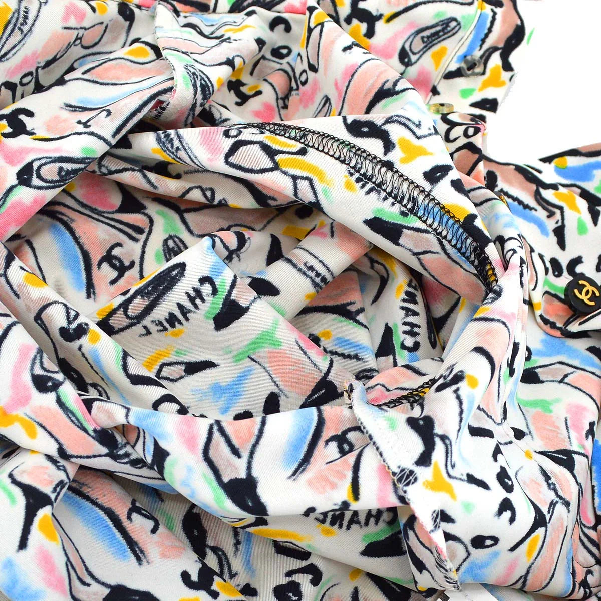 Chanel spring 1995 shoe-print shirt #36