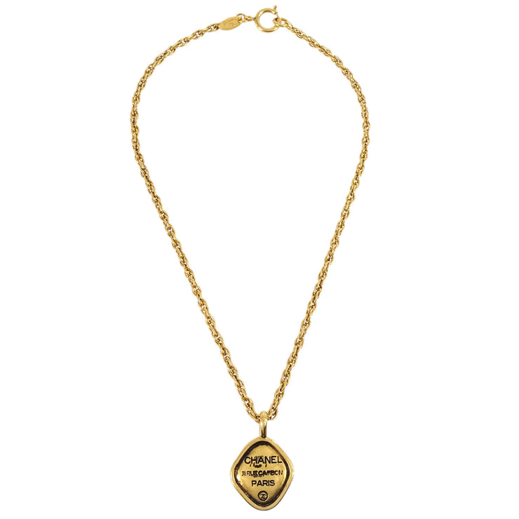 Chanel Plate Gold Chain Pendant Necklacee