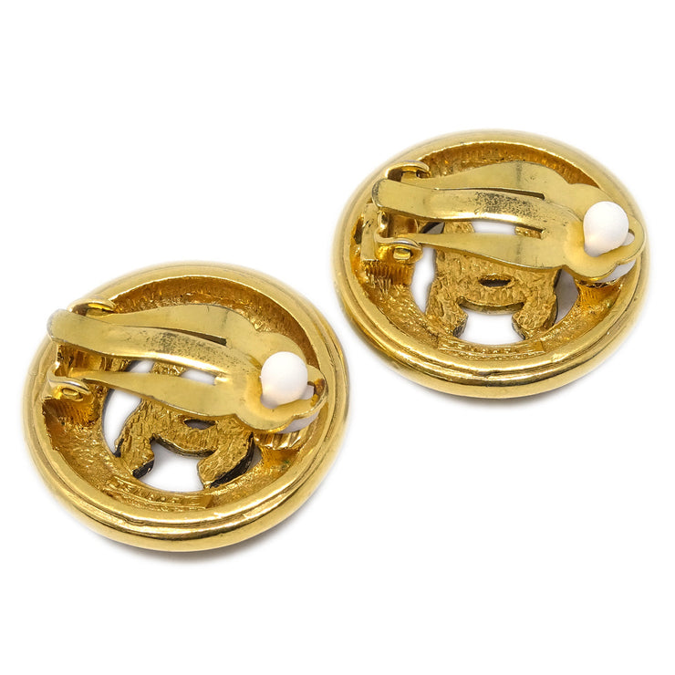 Chanel Gold Button Earrings Clip-On