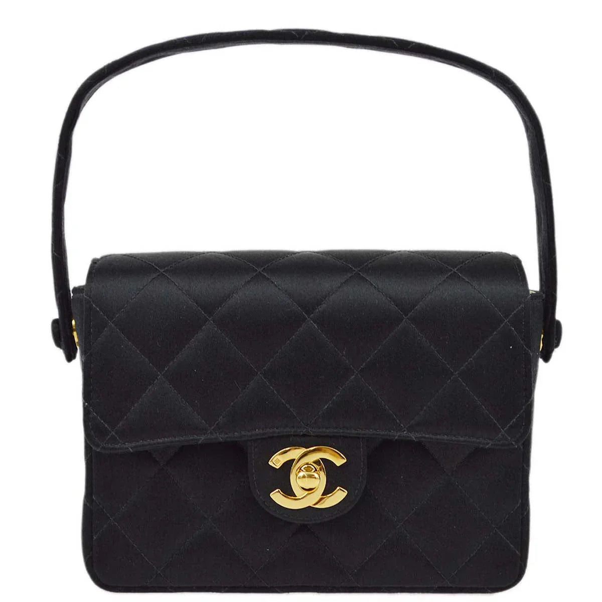 Chanel 1994-1996 Satin Mini Classic Square Flap Handbag