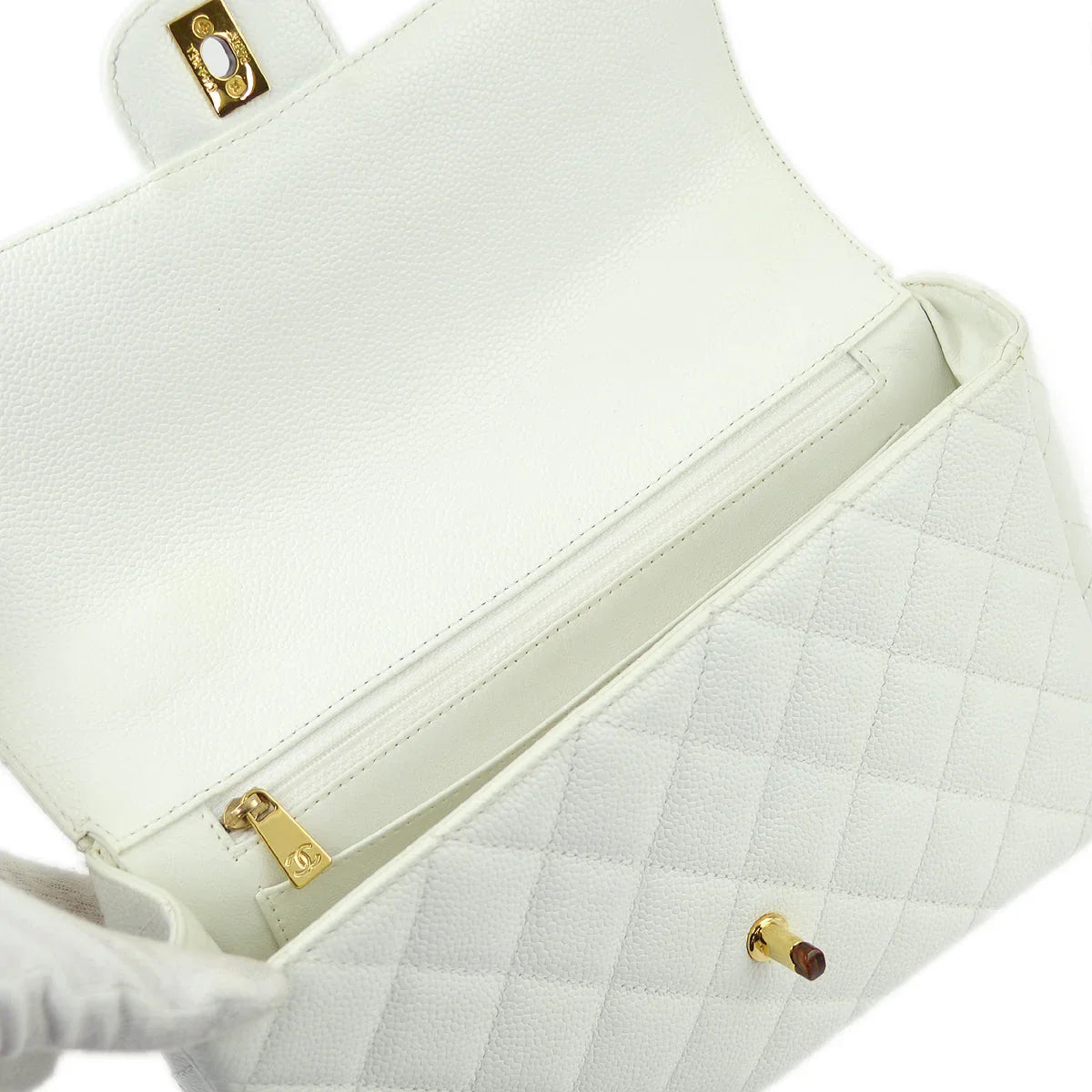 Chanel 1997-1999 Caviar Medium Single Flap Bag