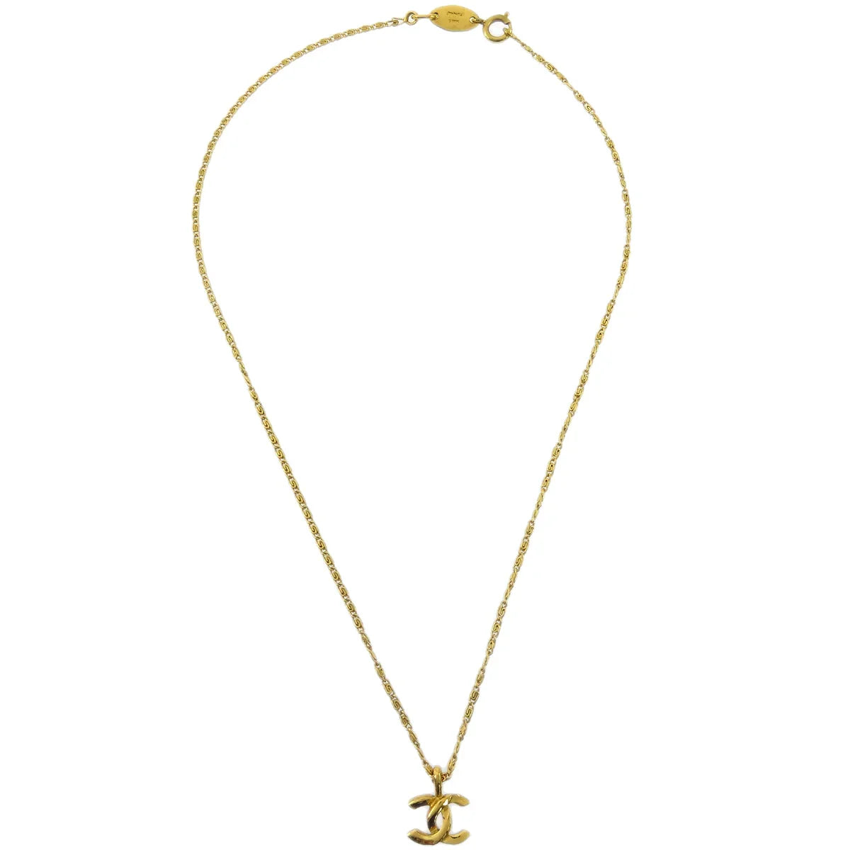 Chanel Gold Mini CC Pendant Necklace 1982