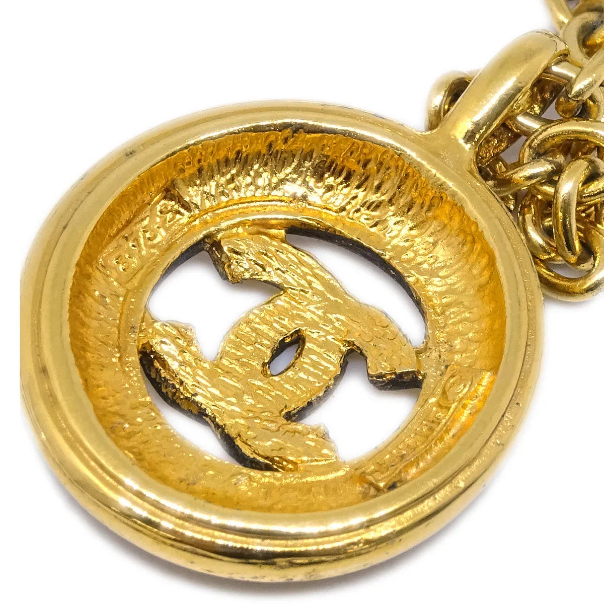Chanel Gold Medallion Pendant Necklace 3242