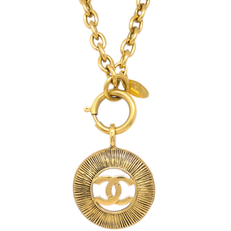 Chanel Gold Medallion Pendant Necklace 3847