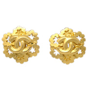 Chanel Gold Button Earrings Clip-On 96P
