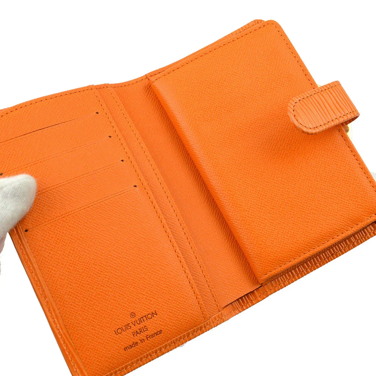 Louis Vuitton 2003 Orange Epi Portefeuille Viennois M6324H