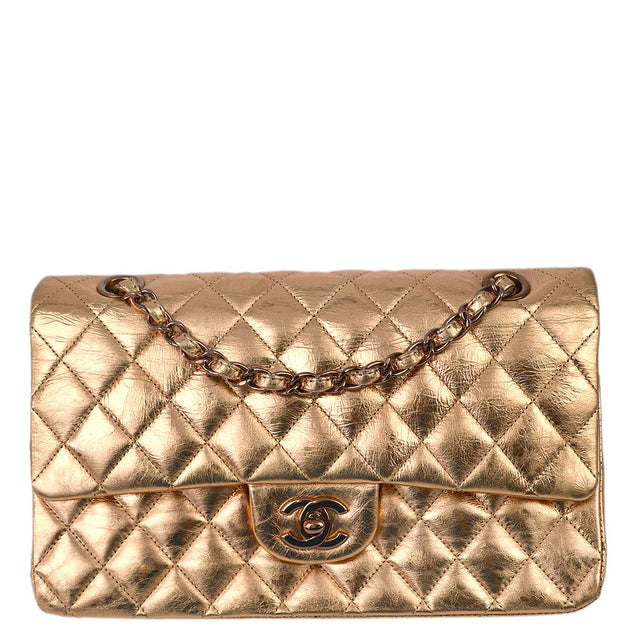 Chanel * Pink Gold Lambskin Classic Double Flap Shoulder Bag Mobile Art 2008