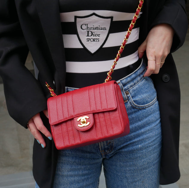 CHANEL * 1991-1994 Shoulder Bag Micro Red Caviar – AMORE Vintage Tokyo