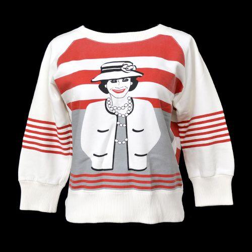 Chanel Fall 2001 Runway Mademoiselle print sweatshirt