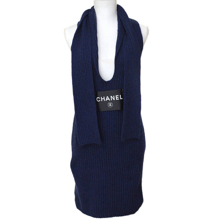CHANEL 2008 logo patch knitted dress #34