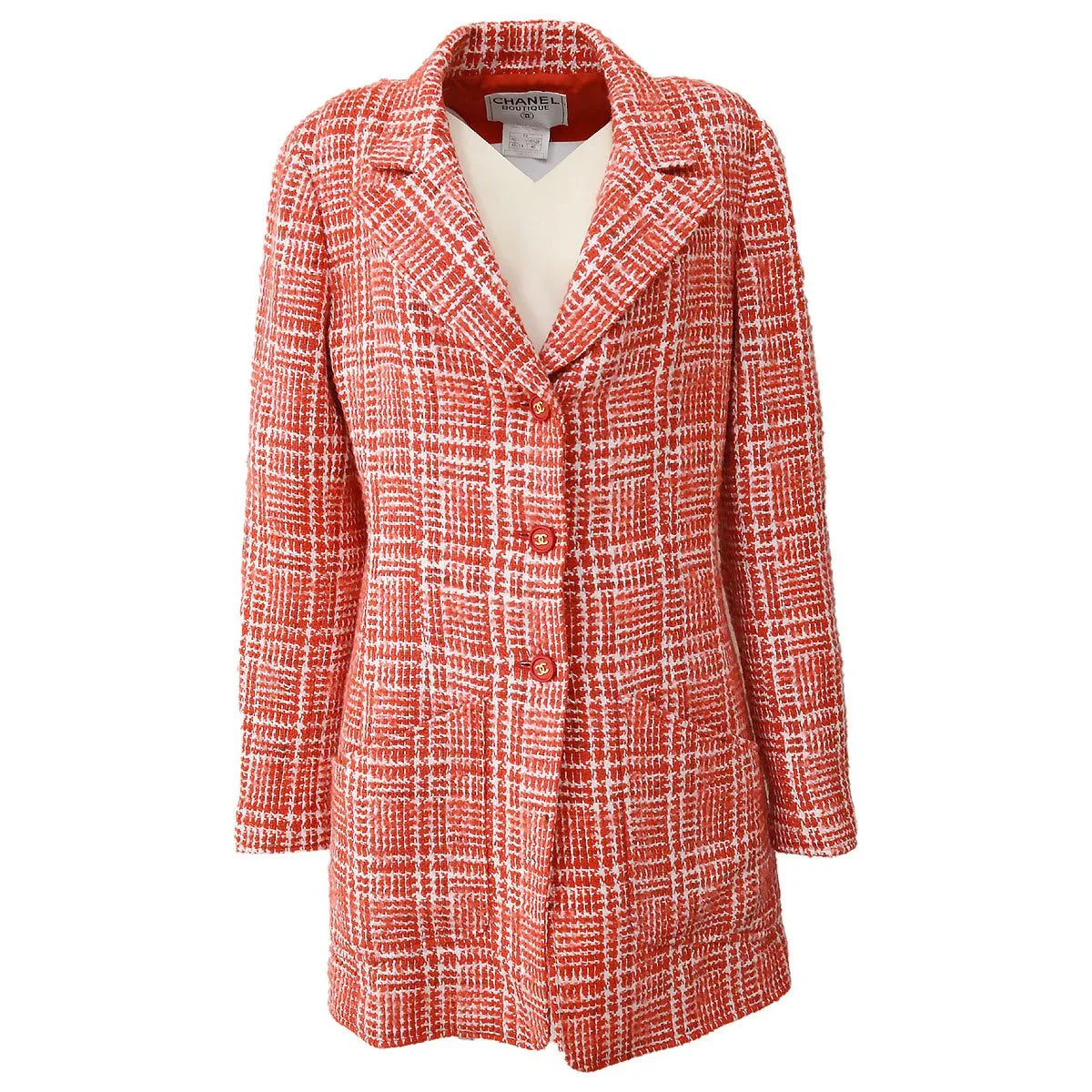 CHANEL 1997 Spring checked tweed blazer #40