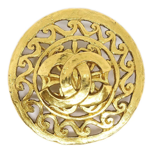 香奈儿(Chanel)1995 Fretwork Paisley Brooch Gold