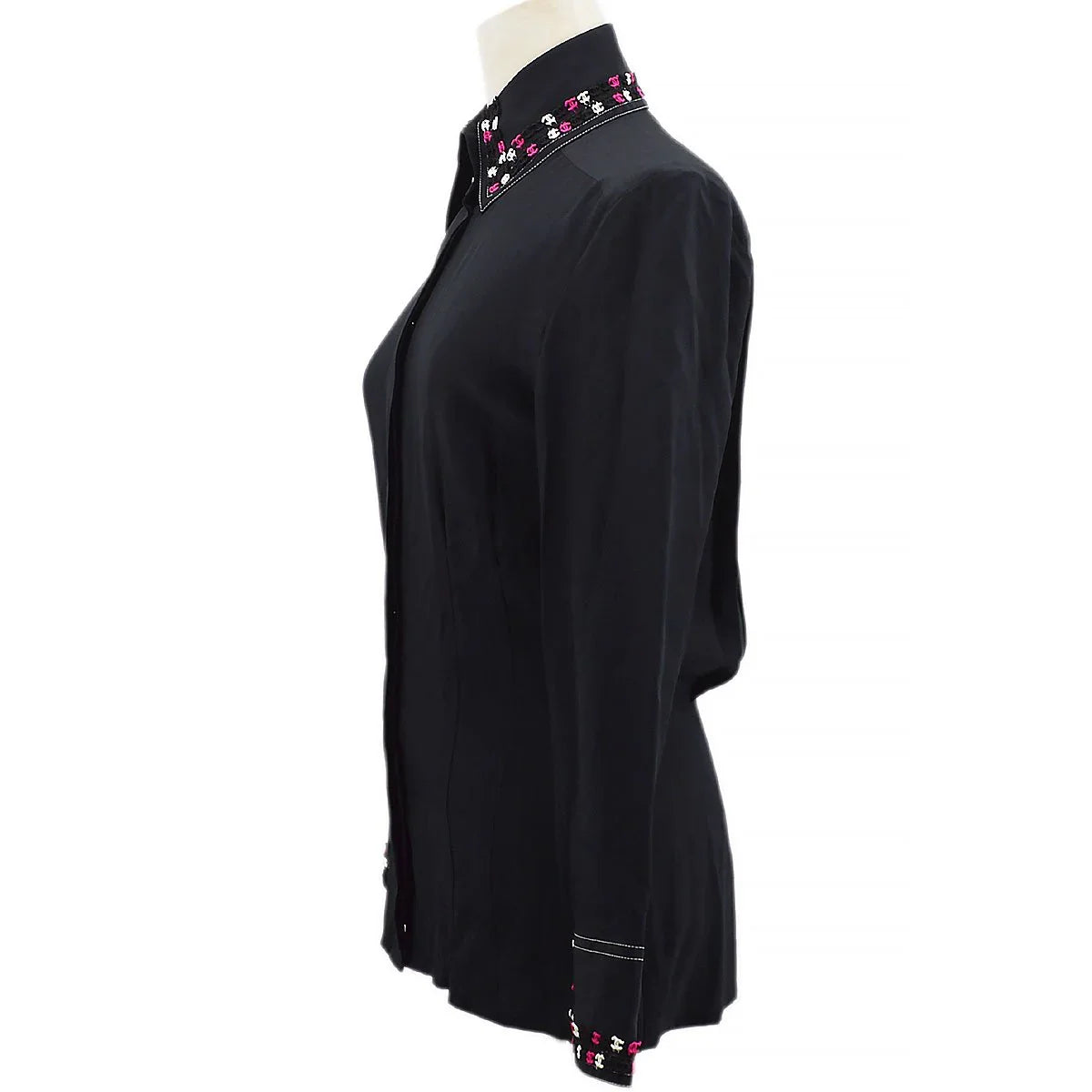 Chanel 2004 Fall CC embroidered slim-fit shirt #36