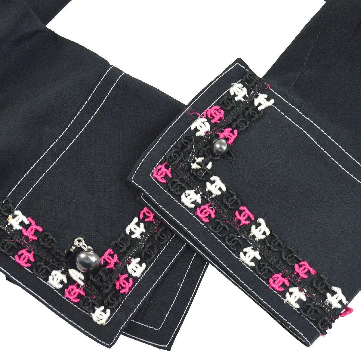 Chanel 2004 Fall CC embroidered slim-fit shirt #36