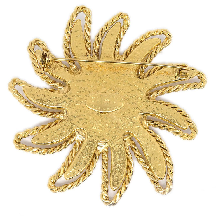 CHANEL 1994 Sun Brooch Pin Gold