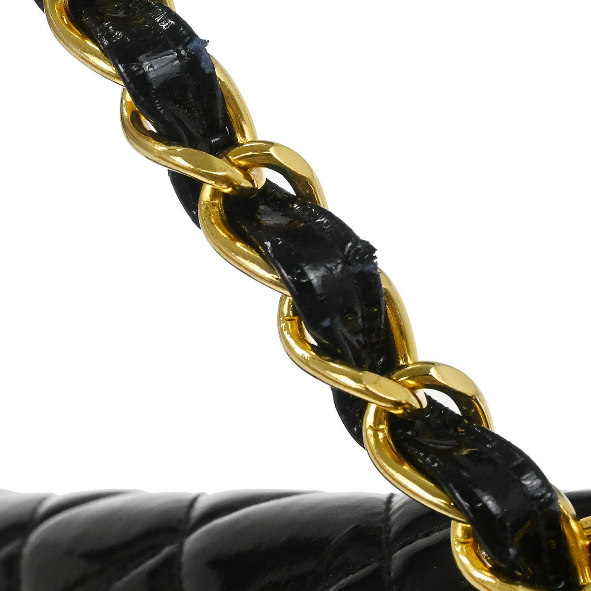 Chanel Black Patent Leather Jumbo Classic Flap Shoulder Bag