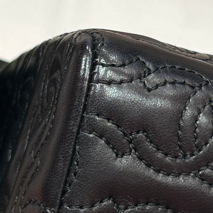 Chanel 2014 Black Lambskin CC Stitch Shoulder Bag
