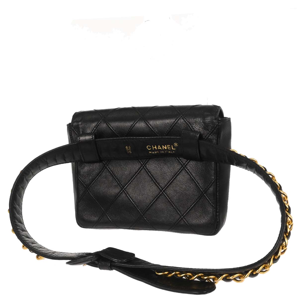 Chanel Black Lambskin Bicolore Waist Bum Bag #65/26