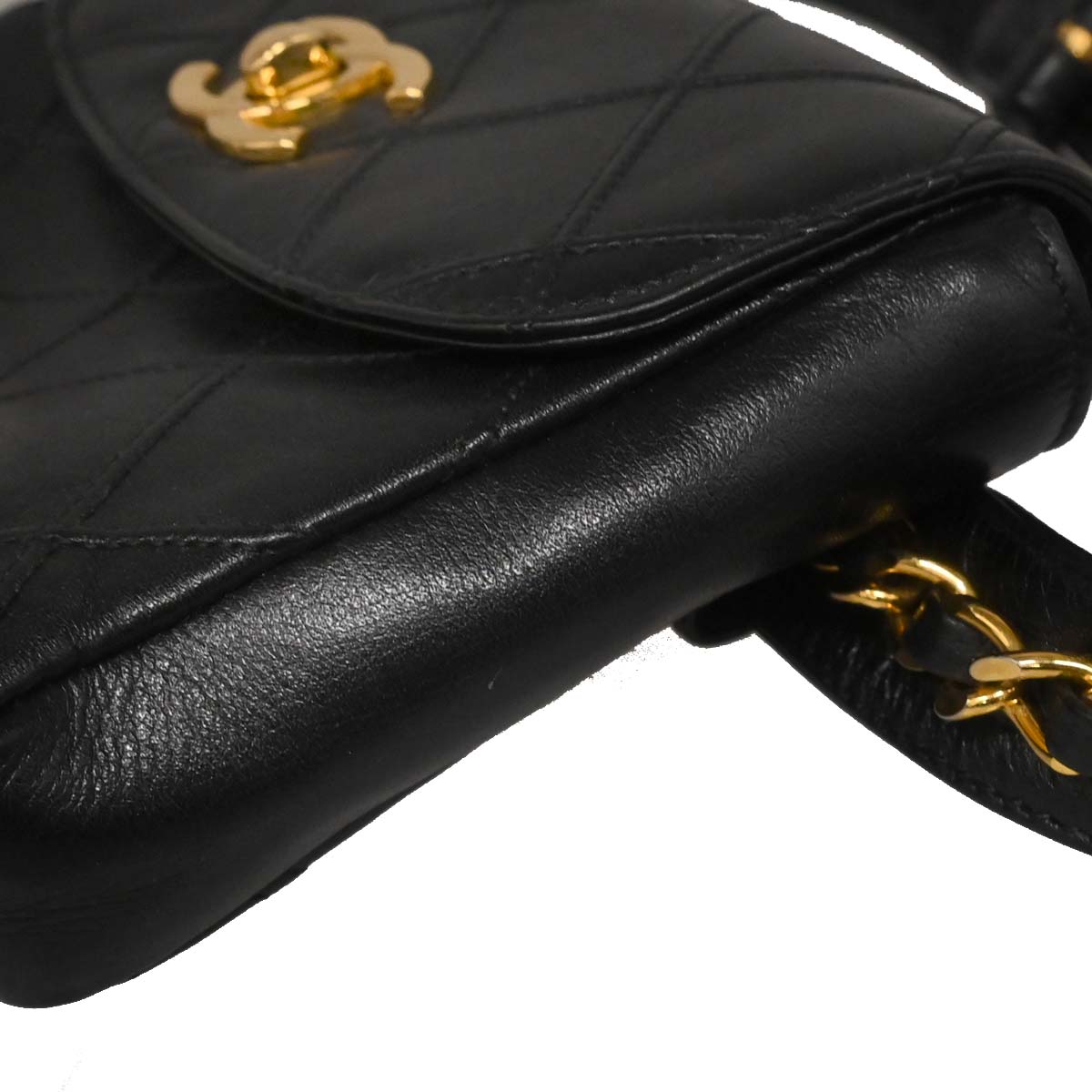 Chanel Black Lambskin Bicolore Waist Bum Bag #65/26