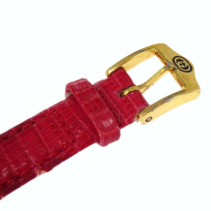 Gucci * 3000.2.L 25 mm Quartz Watch Wristwatch Gold Red Lizard