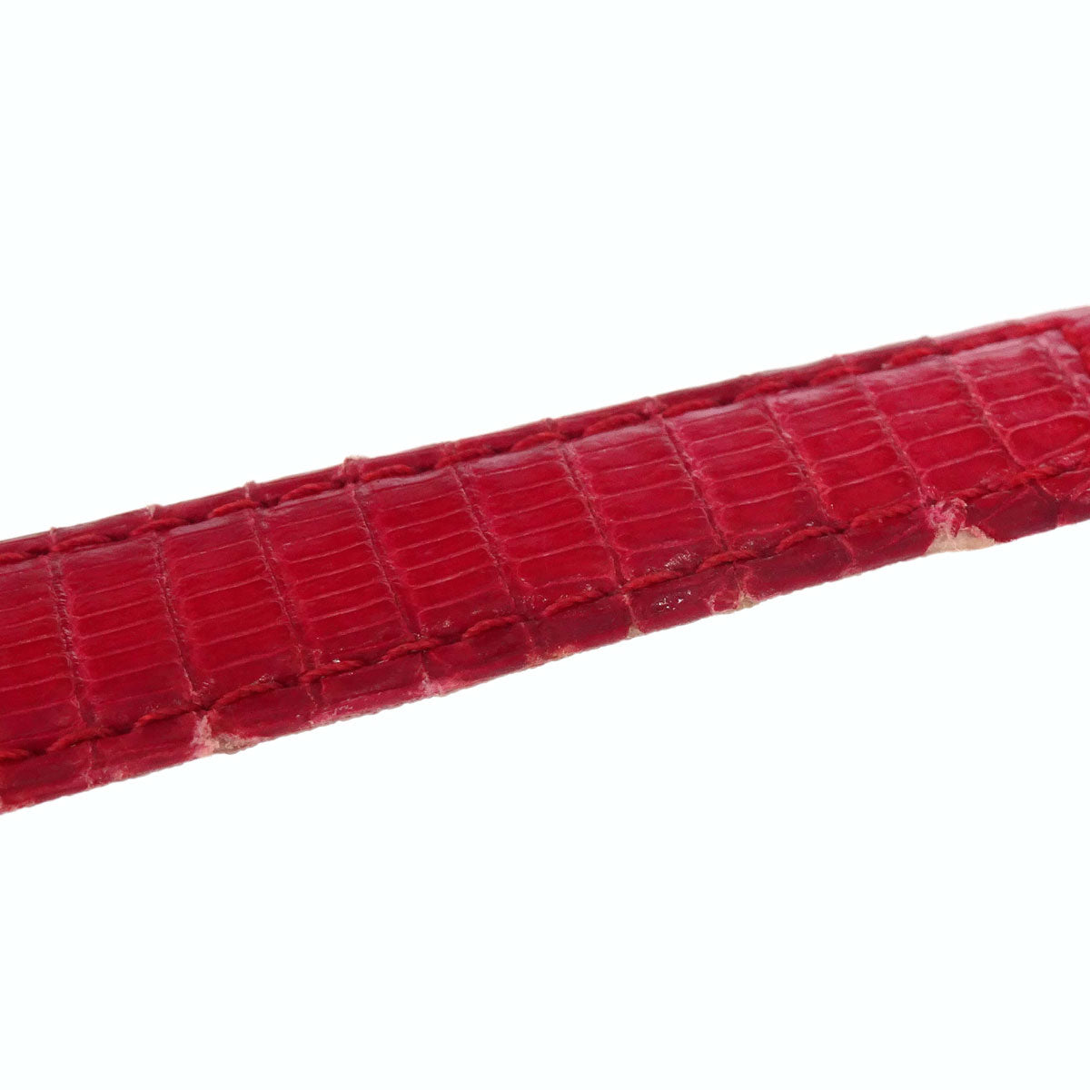 Gucci * 3000.2.L 25 mm Quartz Watch Wristwatch Gold Red Lizard