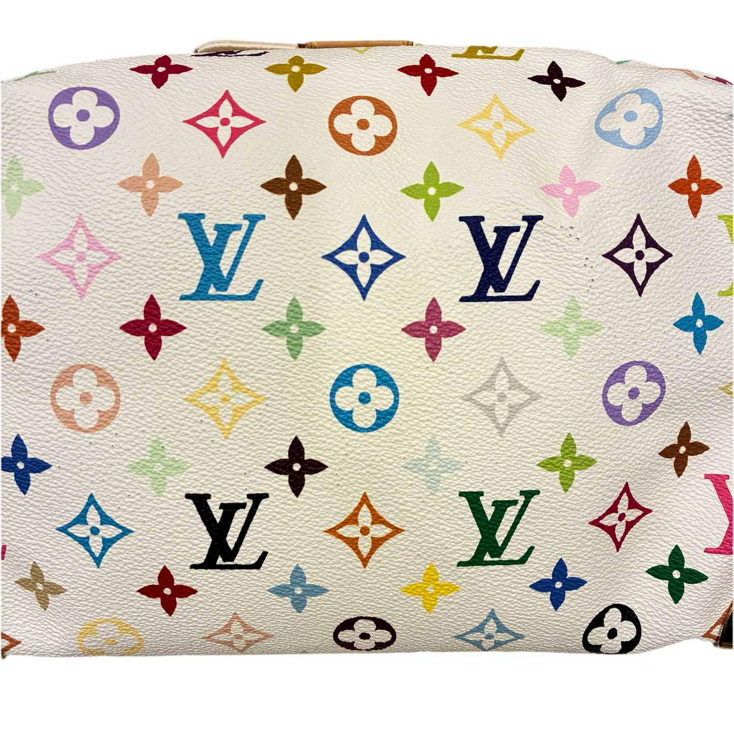 Louis Vuitton 2003 White Monogram Multicolor Speedy 30 Handbag M92643